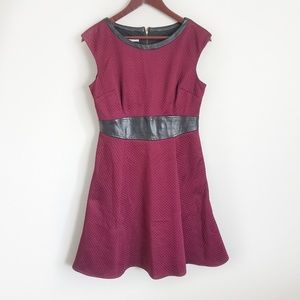 London Style Maroon Quilted Flare Dress Size 10P
